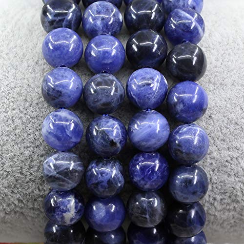 Amandastone Natural Gemstone 8mm Round Beads Stretch Bracelet 7 Inch - color: Blue Sodalite