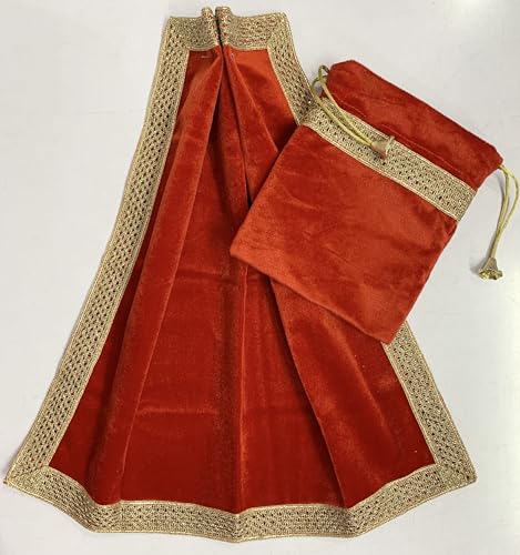 SMMS Spiritual Velvet Table Cloth Altar Tarot Spread (Red, Small- 46cm*46cm/ 18inch*18inch) - color: Red, size: Small- 46cm*46cm/ 18inch*18inch