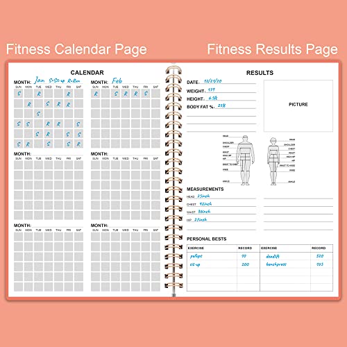 Fitness Planner for Women & Men - A5 Workout Log Book/Exercise Workout Log to Track Weight Loss, GYM, Bodybuilding Progress - Daily Health & Wellness Workout Journals, 5.8X8.25 In Workout Book - style: Pink