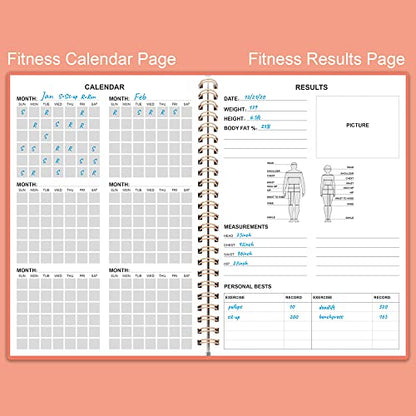 Fitness Planner for Women & Men - A5 Workout Log Book/Exercise Workout Log to Track Weight Loss, GYM, Bodybuilding Progress - Daily Health & Wellness Workout Journals, 5.8X8.25 In Workout Book - style: Pink