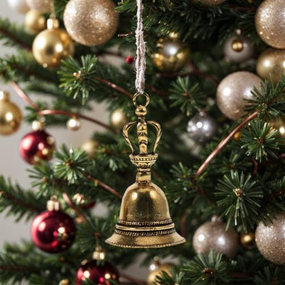 FOMIYES Brass Lucky Beads Hand Bell - 2Pcs Buddhist Meditation Prayer Bells for Self Healing - Retro Keychain Pendants for Decoration
