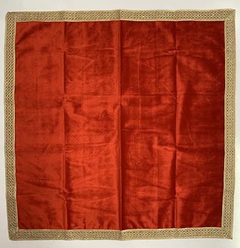 SMMS Spiritual Velvet Table Cloth Altar Tarot Spread (Red, Medium- 61cm*61cm/ 24inch*24inch) - color: Red, size: Medium- 61cm*61cm/ 24inch*24inch