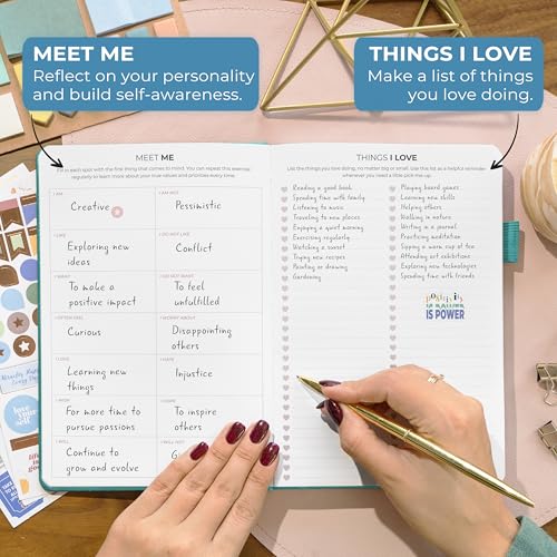 Clever Fox Happiness Notebook – Daily Positivity Journal for Women with Prompts & Positive Quotes – Affirmation & Self Esteem Gifts (Turquoise) - color: Turquoise