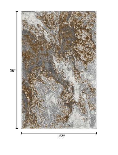 LUXE WEAVERS Marble Swirl Abstract Area Rug, Gray 2x3 - color: Grey, size: 2' x 3' (Rectangular)