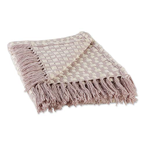 DII Urban Check Collection Cotton Throw Blanket, 50x60, Dusty Lilac