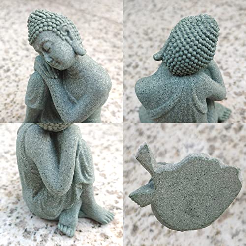 livelyfish Mini Buddha Statue Meditating Natural Sandstone Buda Sculptures Ornament for 10 Gallon & Under Fish Tanks, Aquarium Decorations Home Zen Garden Bonsai Decor, Gifts (Meditation-Small) - size: A-Small