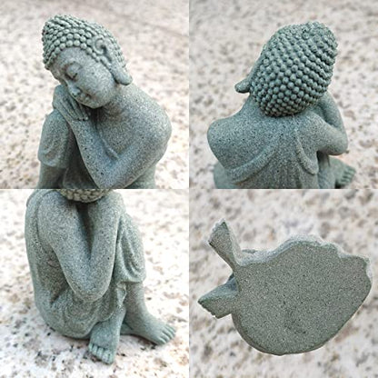 livelyfish Mini Buddha Statue Meditating Natural Sandstone Buda Sculptures Ornament for 10 Gallon & Under Fish Tanks, Aquarium Decorations Home Zen Garden Bonsai Decor, Gifts (Meditation-Small) - size: A-Small