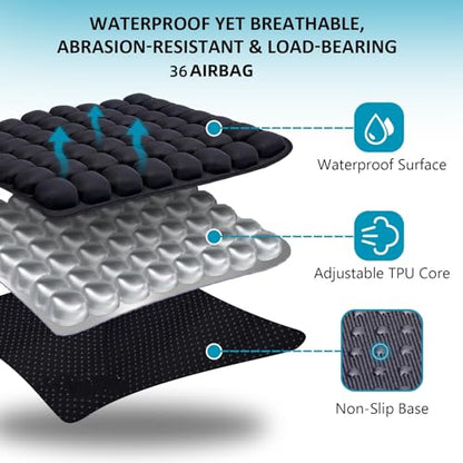 Travel Cushion Airplane Seat,Airplane Seat Cushion for Long Flights,Suppress Inflatable Seat Cushion,for Wheelchair,Car,Office (36 Air Bag) - size: 36 Air Bag
