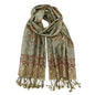 Ciormis Two Tone Silky Paisley Pashmina Shawl Scarf,Soft Women's Rave Jacquard Pashminas Wrap Scarves - color: Style1 -Olive Green Paisley
