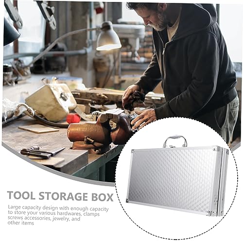 Toddmomy Aluminum Alloy Toolbox Portable Carrying Case Hard Shell Storage Briefcase for Men Case