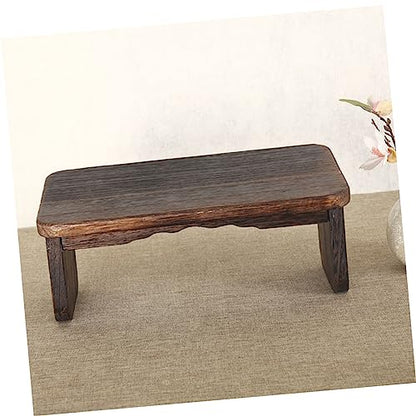 Totority Foldable Wooden Meditation Stool for Zen Practice Portable Kneeling Bench Comfortable Cushion for Meditation Tea Ceremonies and Prayer