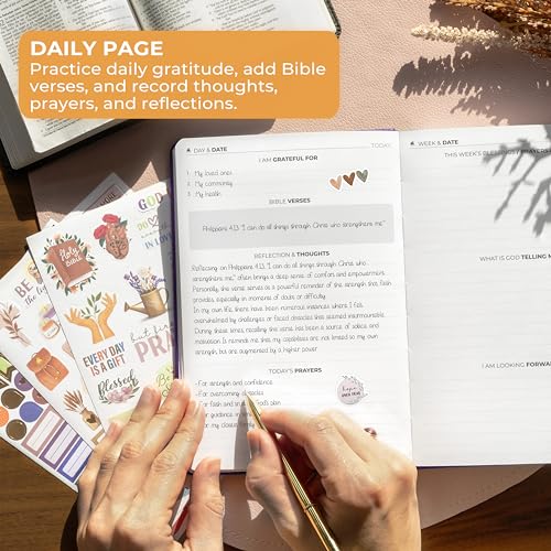 Clever Fox Prayer Journal – Daily Devotional & Gratitude Notebook – Religious Planner & Gods Book – Faith Based Gifts & Accessories (Purple)