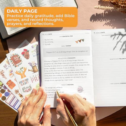 Clever Fox Prayer Journal – Daily Devotional & Gratitude Notebook – Religious Planner & Gods Book – Faith Based Gifts & Accessories (Purple)