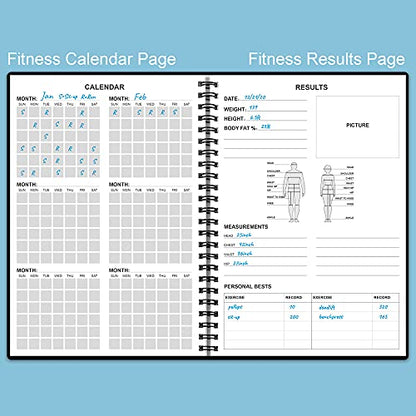 Fitness Planner for Women & Men - A5 Workout Log Book/Exercise Workout Log to Track Weight Loss, GYM, Bodybuilding Progress - Daily Health & Wellness Workout Journals, 5.8X8.25 In Workout Book - style: Black