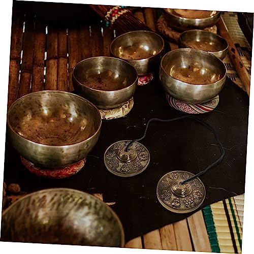 Nepal Style Pure Copper Meditation Bell Yoga Decor Hand Bells for Adults