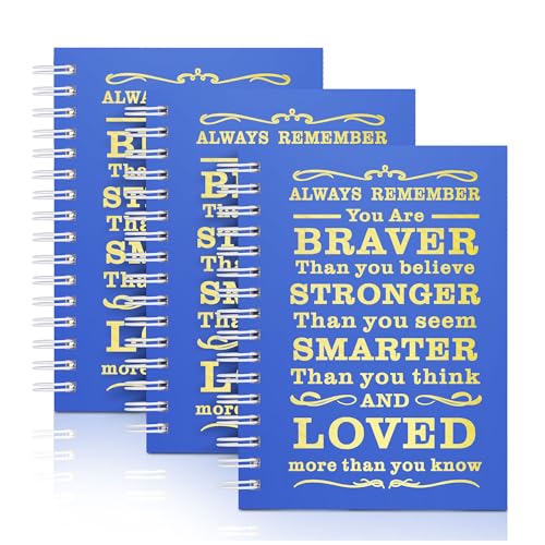 3Pcs A6 Spiral Notebook,Inspirational Journal,Motivational Journal for Women Men,Spiral Journal Notebook College Ruled Daily Diary for School,Travel,Business,Work (3Pcs-A6 Always Dark Blue) - color: 3pcs-a6 Always Dark Blue
