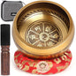 AKLOT HandMade Meditation Singing Bowl: Tibetan Sound Bowl Set with Pure Tone, Sound Bath Bowl with Cushion, Mallet, Carry Bag, Spiritual Gift for Chakra Clearing, Yoga, Prayer, Relaxation (5 Inch) - color: 5 inch Flower