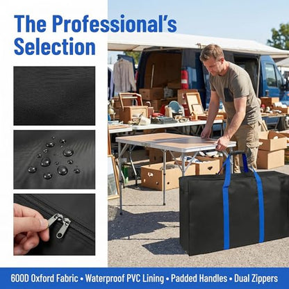 Portable 6FT Table Storage Bag - Waterproof & Durable Folding Table Cover - Compact 36x5x30 inch Carry Case for Camp, Picnic, Tailgate Tables