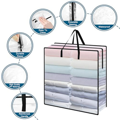 95L Under Bed Storage Bag, 2-Pack Clothes Storage Bag, Clear Bag for Quilt Pillow Blanket Bedding Storage or Wreath Closet Organizer Home Storage - style: 2-Pack