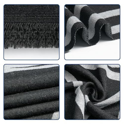 QIUTIMIY Pashmina Shawl Wraps for Womens Winter Scarf Reversible Pattern Designer Ladies Shawls and Wraps for Evening Dresses - color: Flower10-black