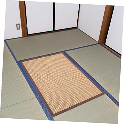 GARVALON Woven Meditation Cushion 30 * 40CM Natural Bamboo Floor Mat 1.5CM Thick Seating Pad for Yoga Home and Outdoor Use