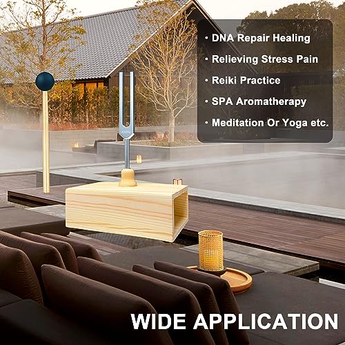 432 Hz Tuning Fork with Resonance Box, Aluminum Alloy, Wooden Speaker, Ideal for Sound Healing, SPA Aromatherapy, Tuning Fork Resonance Teaching, Hearing Tests, Meditation etc - size: 432 hz (wood)