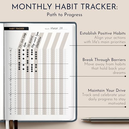 Premium Gratitude Journal for Men – 6 Month Guided Daily Prompts, Habit Tracker – Hardcover, 249 Pages, Lay Flat, 100gsm Paper – Mens Mindfulness Gifts, Mental Health, Self Mastery, Gift Boxed - color: Men - Gray