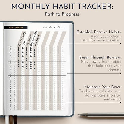 Premium Gratitude Journal for Men – 6 Month Guided Daily Prompts, Habit Tracker – Hardcover, 249 Pages, Lay Flat, 100gsm Paper – Mens Mindfulness Gifts, Mental Health, Self Mastery, Gift Boxed - color: Men - Gray