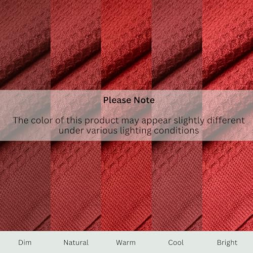Salt Earth 100% Cotton Waffle Blanket, Queen Size 90"x92" – Lightweight All Season Throw Blanket for Couch, Bed & Bedroom, Soft Modern Cozy Cotton Blanket (Red) - color: Red, size: Queen