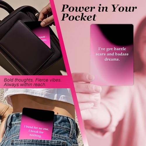 Badass Affirmation Cards, Sassy Affirmations, 60 Affirmation Deck for Girls, Inspiring Daily Quotes Encouragement Cards for Women Empowerment, Journal Prompts, Graduation Birthday Gift for Her