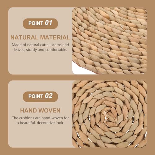 Woven Meditation Floor Pillow Cushion 40x40cm Natural Straw Mat Traditional Yoga Sitting Pad for Adults Zen Meditation and Tatami Seating Cushion