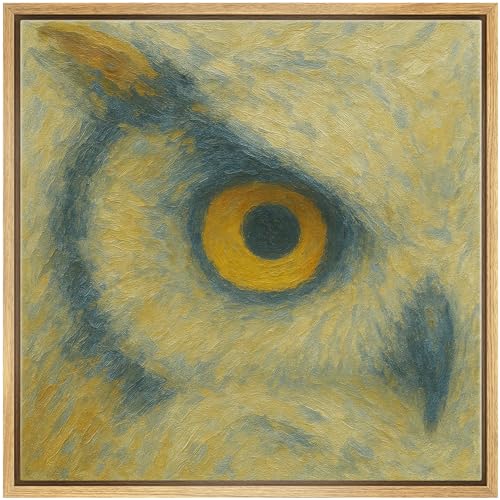 SIGNWIN Framed Canvas Print Wall Art Golden Owl Eye Close-Up Bold Wildlife Animal Portrait Illustrations Fine Art Farmhouse/Country for Living Room, Bedroom, Office - 16"x16" NATURAL - color: BS18-2507-SAR16, size: 16L" x 16W"