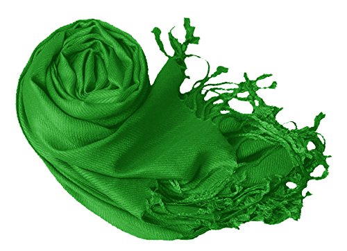 Peach Couture Women’s Pashmina Shawl Wrap – Warm Long Large Scarf for Evening Dress, Bridesmaid, Wedding & Bridal Wear - color: Green