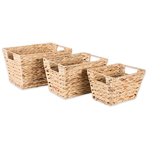 DII Hyacinth Collection Storage Baskets, Small Set, Assorted Sizes, Natural, 3 Piece - color: Natural, size: Small Set, Assorted Sizes