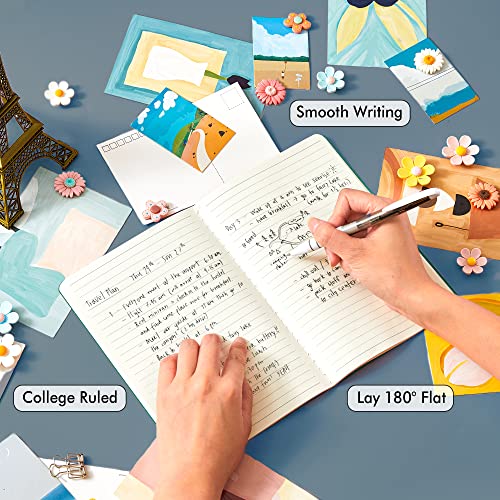 8 Pack Soft Cover Journal Bulk, Feela Notebooks College Ruled for Work, Lined Travel Journal for Women Men, Note Taking Notebook School Supplies Business Writing, 8.2” x 5.5”, A5, Dark Green - color: 8 Dark Green