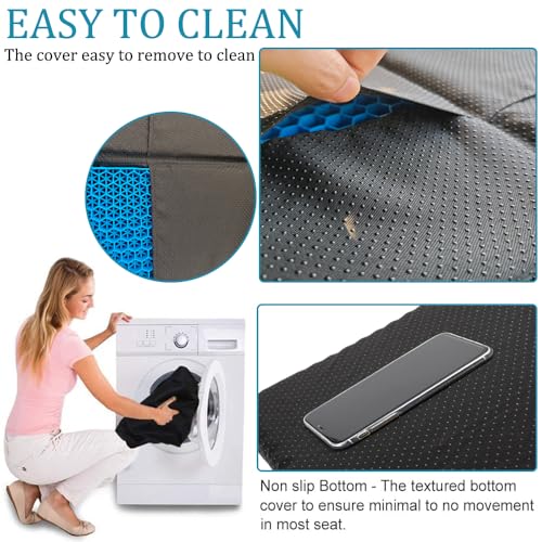 Gel Airplane Seat Cushion,Portable Travel Cushion for Long Sitting,Foldable seat Cushion for Airplane Seats, Office Chair, Camping, Bleachers, Flights, Commute