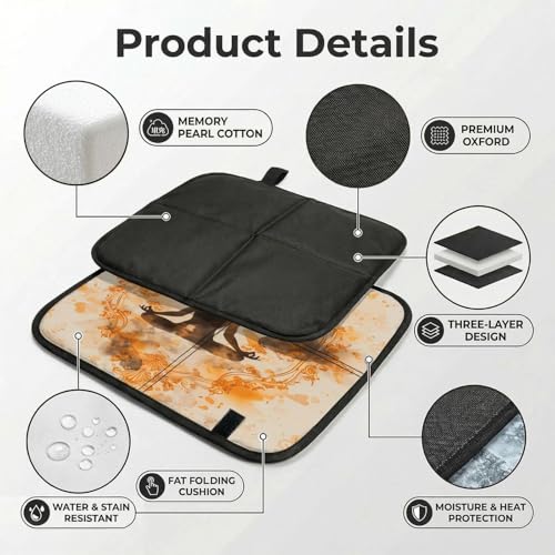 Yoga Meditation (2) Print Folding Seat Pad, Portable Camping Seat Cushion for Outdoor