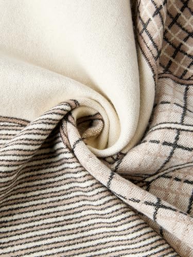 Women's Reversible Pashmina Shawl Wrap for Women Big Scarf Holiday Gifts - color: Black-hazel Brown