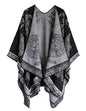 Urban CoCo Women's Color Block Shawl Wrap Open Front Poncho Cape - color: Series 29-black