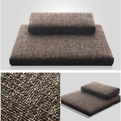 Portable Foldable Meditation Cushion Mat Set with Washable Cotton Linen Cover, Larger Yoga Mat Bolster Floor Pillows Seating for Adults Meditation Accessories red-70CM
