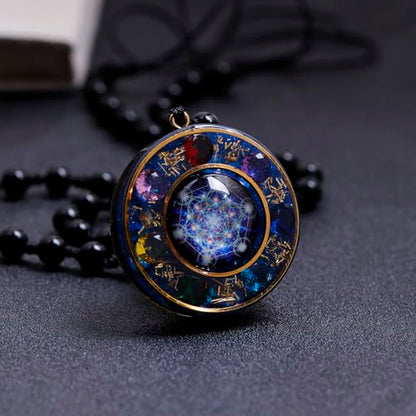Da Piao Liang Metatron Cube Pendant Rotatable Necklace, Spinning Sacred Geometry Symbol for Meditation, Protection & Energy Activation, Spiritual Jewelry Gift for Men