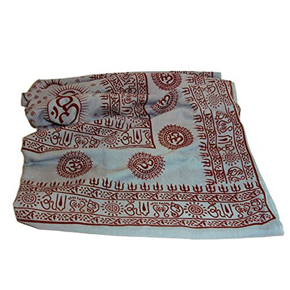 Prabhuji's Gifts Meditation Yoga Prayer Shawl with Om Symbol, Multi-Use Wrap - Unisex