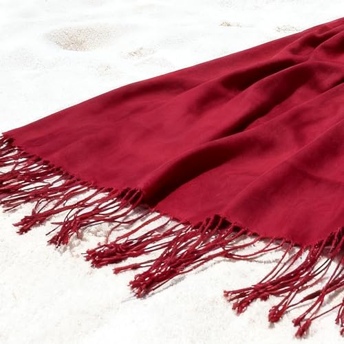 Thin Fashion Scarves for Women Spring Summer Sunprotection Lightweight Large Scarf Shawls Fall Neck Warm Wraps - color: Wine Red-thin