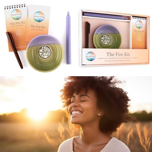 The Fire Kit - Burn Negative Thoughts for Stress Relief and Healing - Give the Gift of Peace of Mind - Self Care Kit By Two Sage Sisters