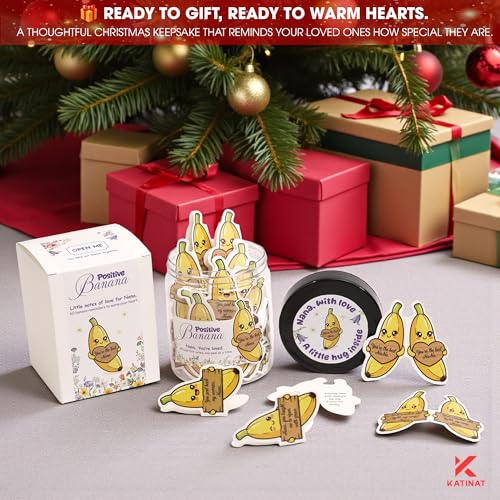 Nana Gifts Positive Banana Jar – 60 Sweet Notes for Nana, Gigi, Mimi, Funny Sentimental Mothers Day Gifts for Grandma from Granddaughter, Grandson, Grandkids, Easter Basket Stuffers - color: Positive Banana