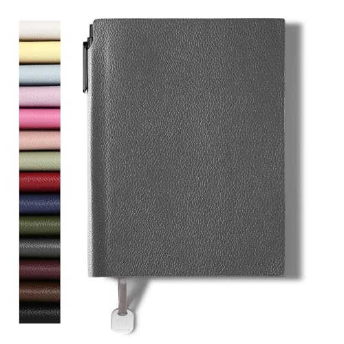 Lined Journal Notebook for Women A5 Softcover PU Leather Journals for Writing 160 Pages Daily Journaling College Ruled Notebooks for Work School Note Taking 6.38'' X 8.28'' - color: 1pack-Dark Grey