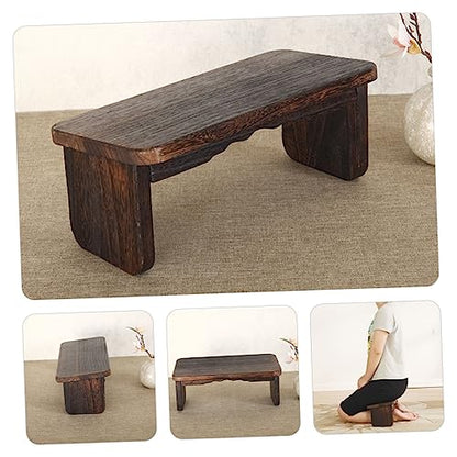 Totority Foldable Wooden Meditation Stool for Zen Practice Portable Kneeling Bench Comfortable Cushion for Meditation Tea Ceremonies and Prayer