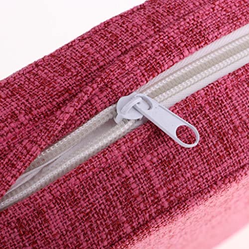 6cm Portable Round Yoga Meditation Cushion - Weight Breathable Linen, Perfect for Home and Outdoor Exercise - Watermelon Red