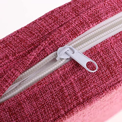 6cm Portable Round Yoga Meditation Cushion - Weight Breathable Linen, Perfect for Home and Outdoor Exercise - Watermelon Red