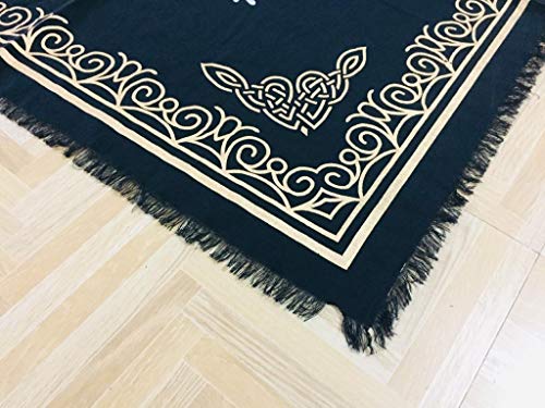 Indian Consigners Altar Cloth Flower of Life Witchcraft Altars Tarot Spread Wiccan Spiritual sacred cloth (Flower of Life) - color: Flower of Life Gold Silver